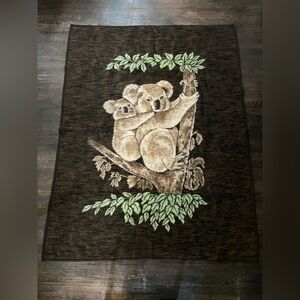 Biederlack Koala Bear Blanket Vintage Made in West GERMANY Double sided 55x70”